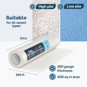 Kenley protection film suited for synthetic carpets and stairs during renovations