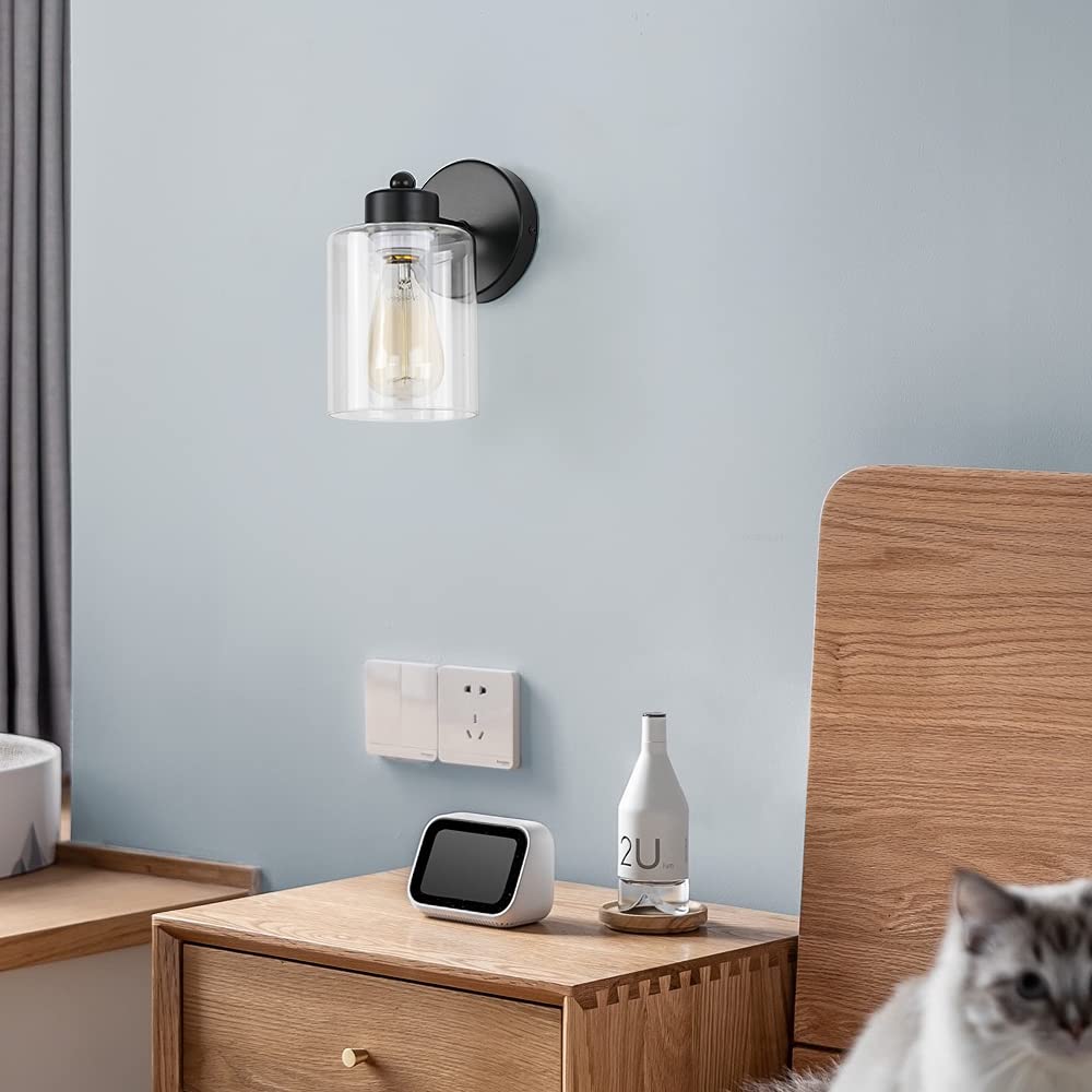 KENMI wall sconce brightens hallways with vintage-inspired clear glass shade