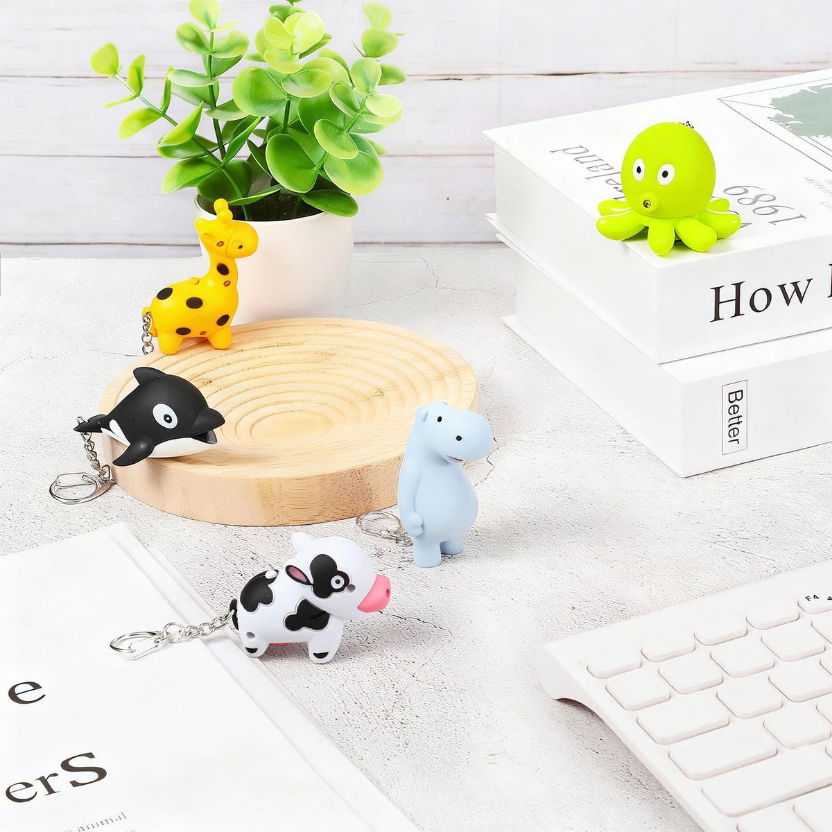 Kenning cow flashlight keychain features a sturdy LED for quick light