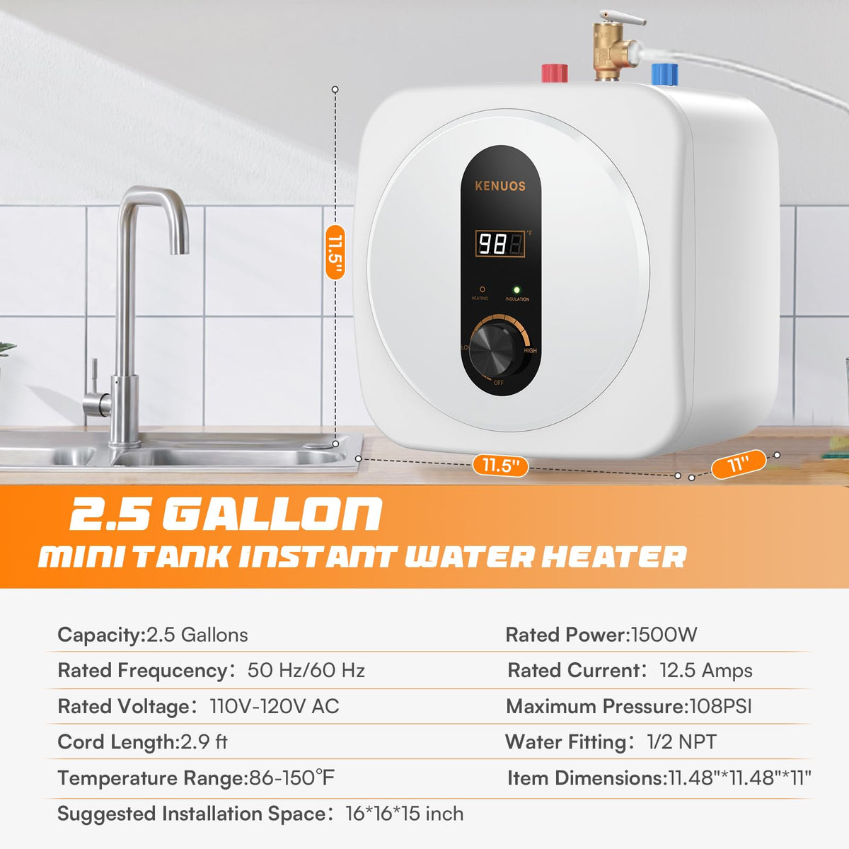 3-way diverter valve enables dual-sink hot water supply in kitchens or RVs.