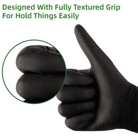 KEOELY black nitrile gloves ten inch length for secure fit