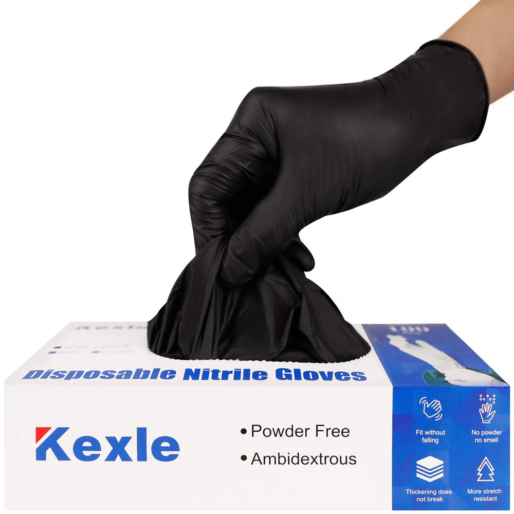 KEOELY black nitrile gloves 100-pack for reliable food handling
