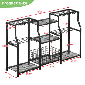 Keomaisyto Garden Tool Organizer 14 hooks and 34 slots for various tools.