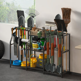 Keomaisyto Garden Tool Organizer anti-rust coating resists corrosion.