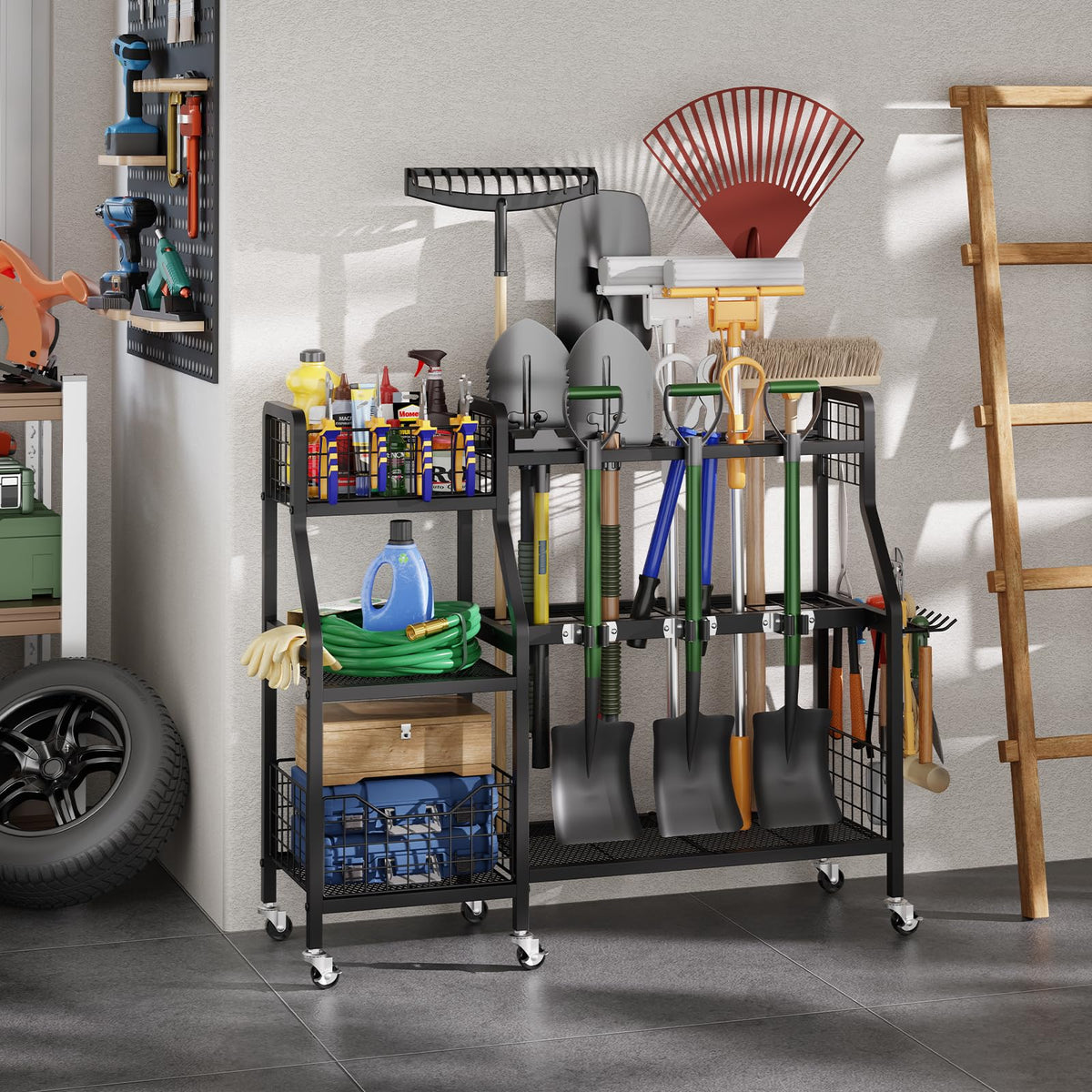 Keomaisyto garden tool organizer in use keeps workspace tidy and efficient.