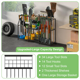 Keomaisyto Garden Tool Organizer large tool slots for long-handled tools.
