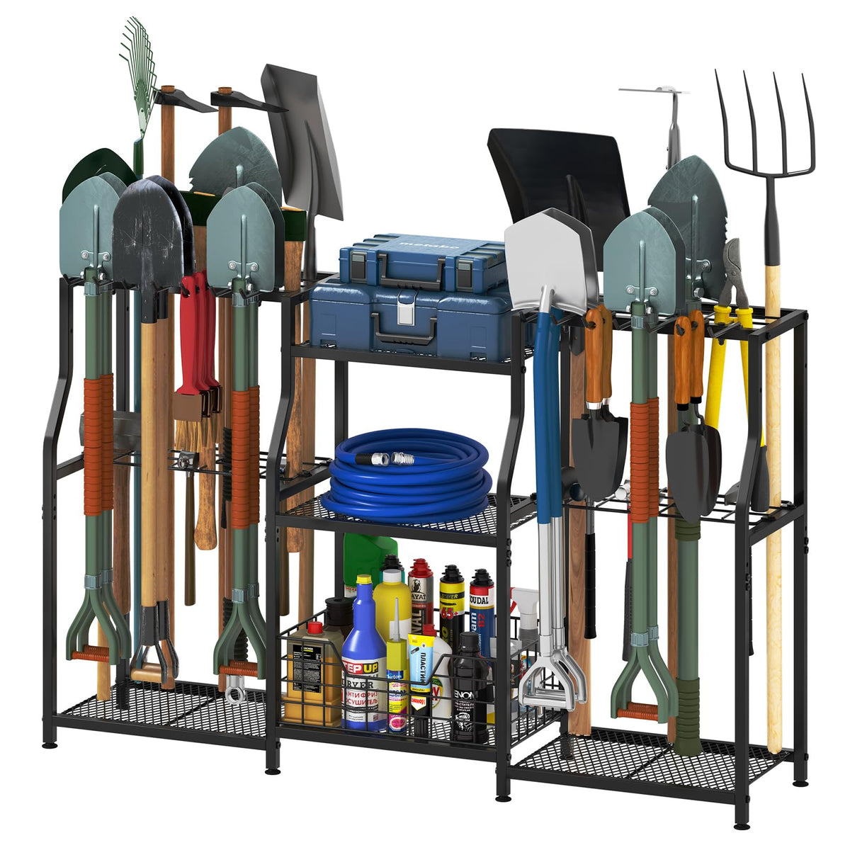 Keomaisyto Garden Tool Organizer with a three-sided structure for versatile storage.