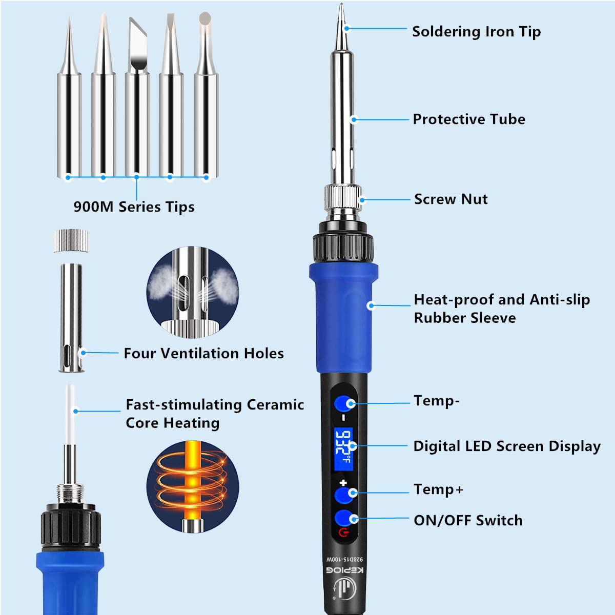 KEPIOG 0.8mm solder wire 50g for reliable, smooth joints.