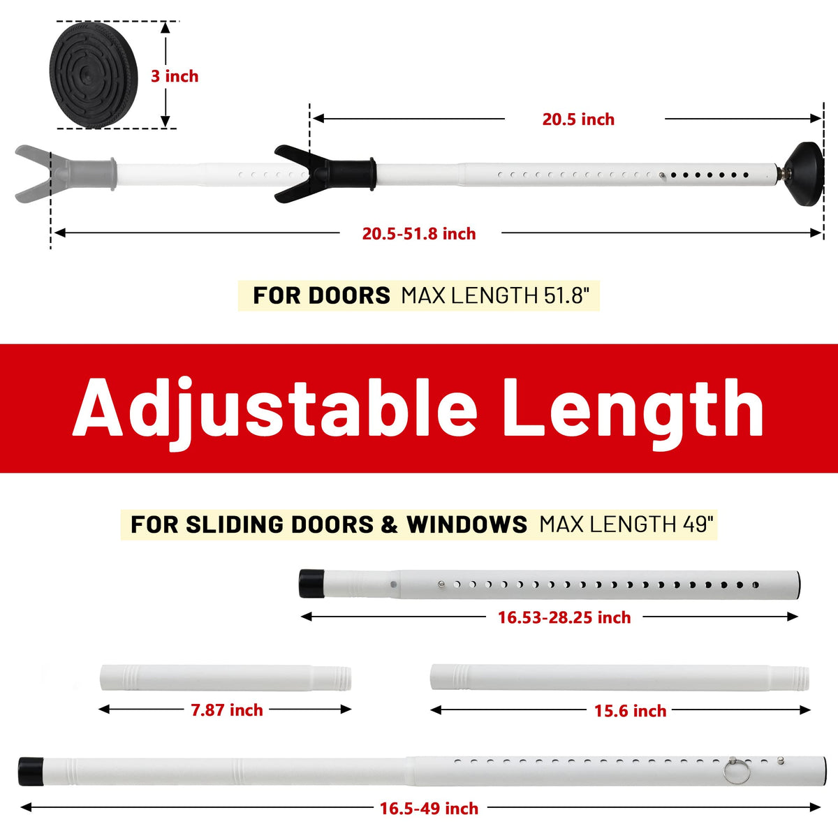 Keplrend 2-pack door stoppers used as window security bar