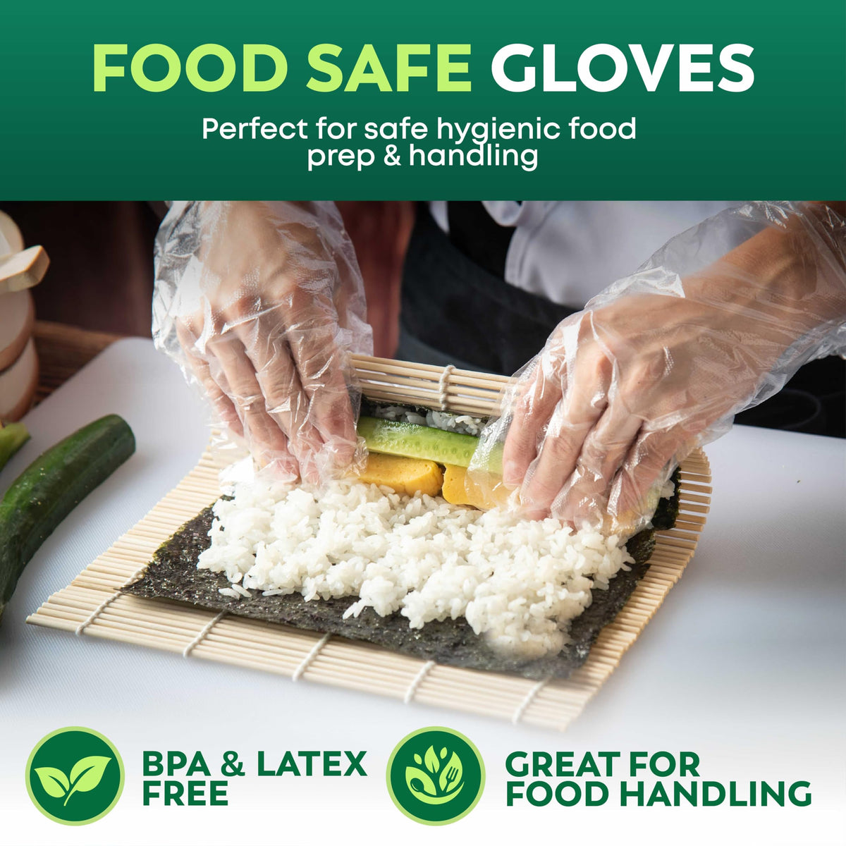 Keppi disposable gloves with pull-on closure for quick, comfortable use in busy kitchens.