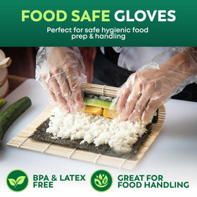 Keppi disposable gloves with pull-on closure for quick, comfortable use in busy kitchens.