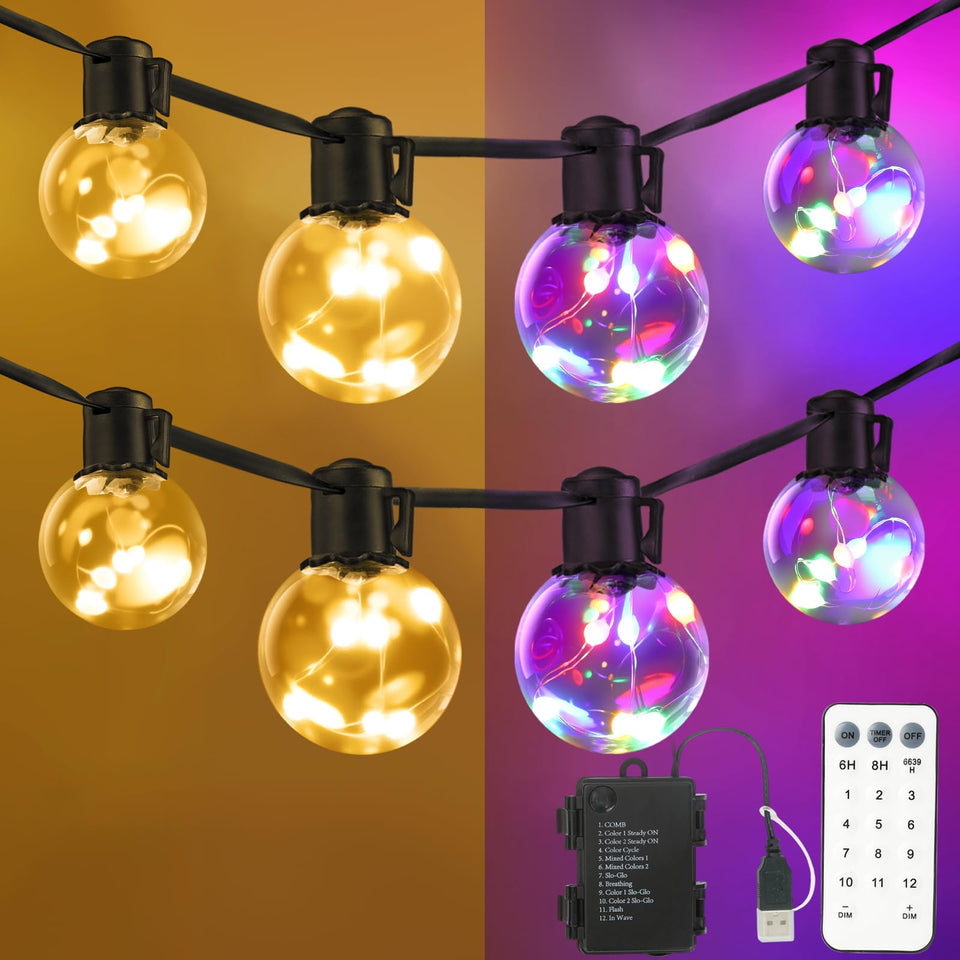 KepStars 22ft outdoor string lights with bulbs creating cozy patio ambiance