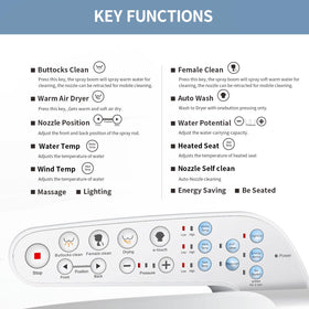 KERDE bidet seat control panel for effortless one-touch operation