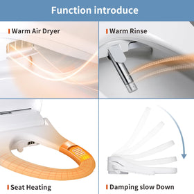 Stainless steel nozzles provide front-to-back cleansing and massage