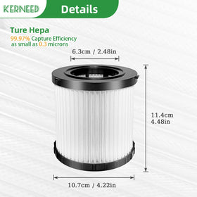 Kerneed cleaning brush included for easy filter maintenance.