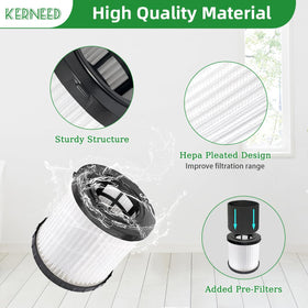 Kerneed DCV5801H foam pre-filter helps extend filter life by catching large debris.