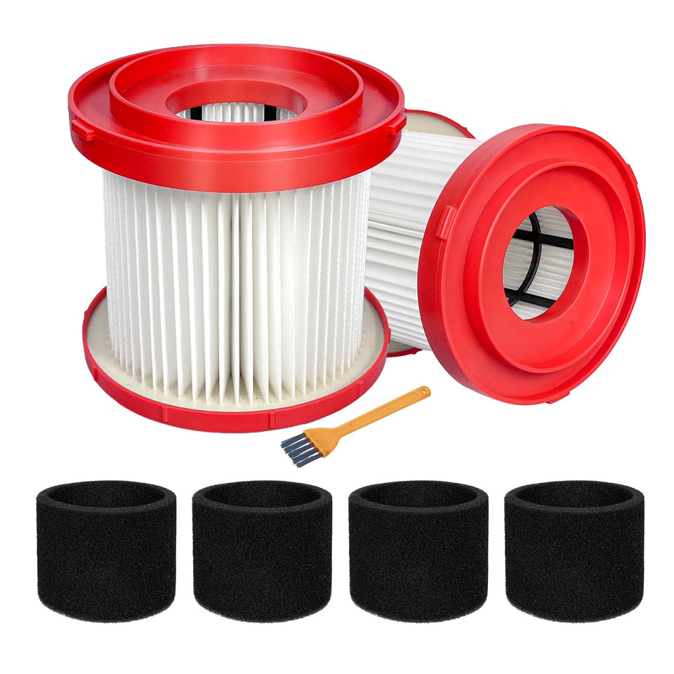Kerneed HEPA filter 49-90-1900 pack for Milwaukee vacuums offers high-efficiency filtration.