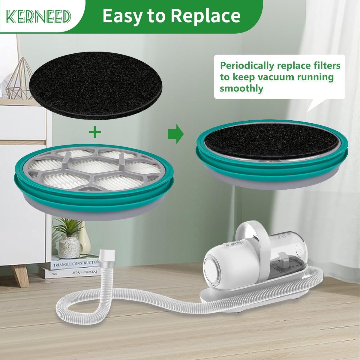 Kerneed washable filters can be reused to extend life and reduce waste.