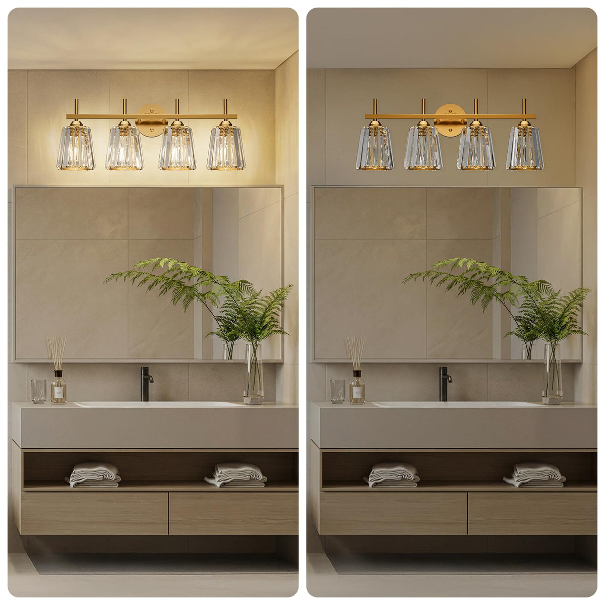 KernLite dimmable bathroom light supports custom brightness with compatible dimmers and bulbs.