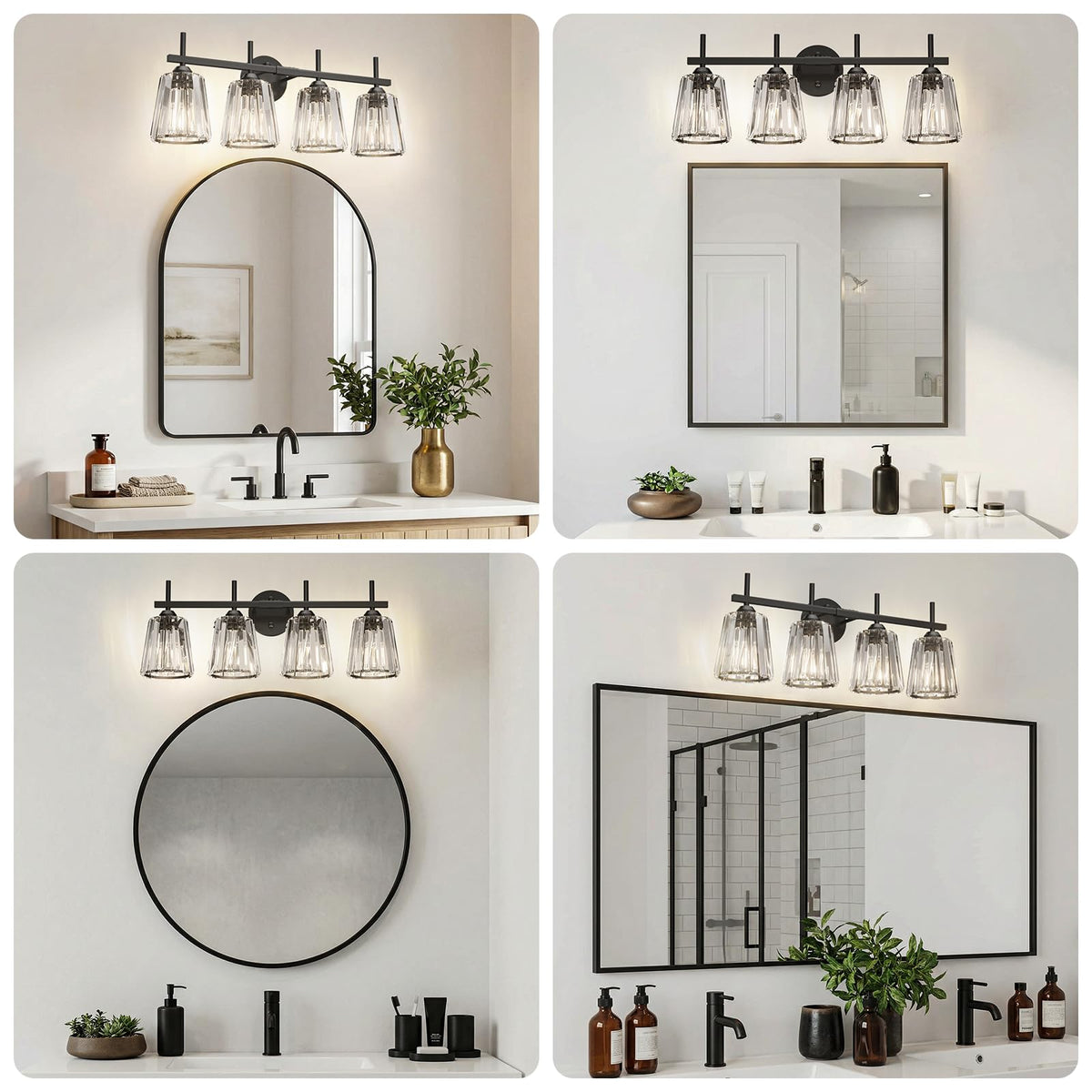 KernLite up-down mountable bathroom light in black for flexible installation.