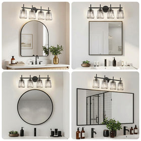 KernLite up-down mountable bathroom light in black for flexible installation.