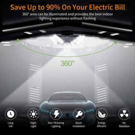 KERNOWO 18500-lumen LED ceiling light reduces shadows in large spaces.