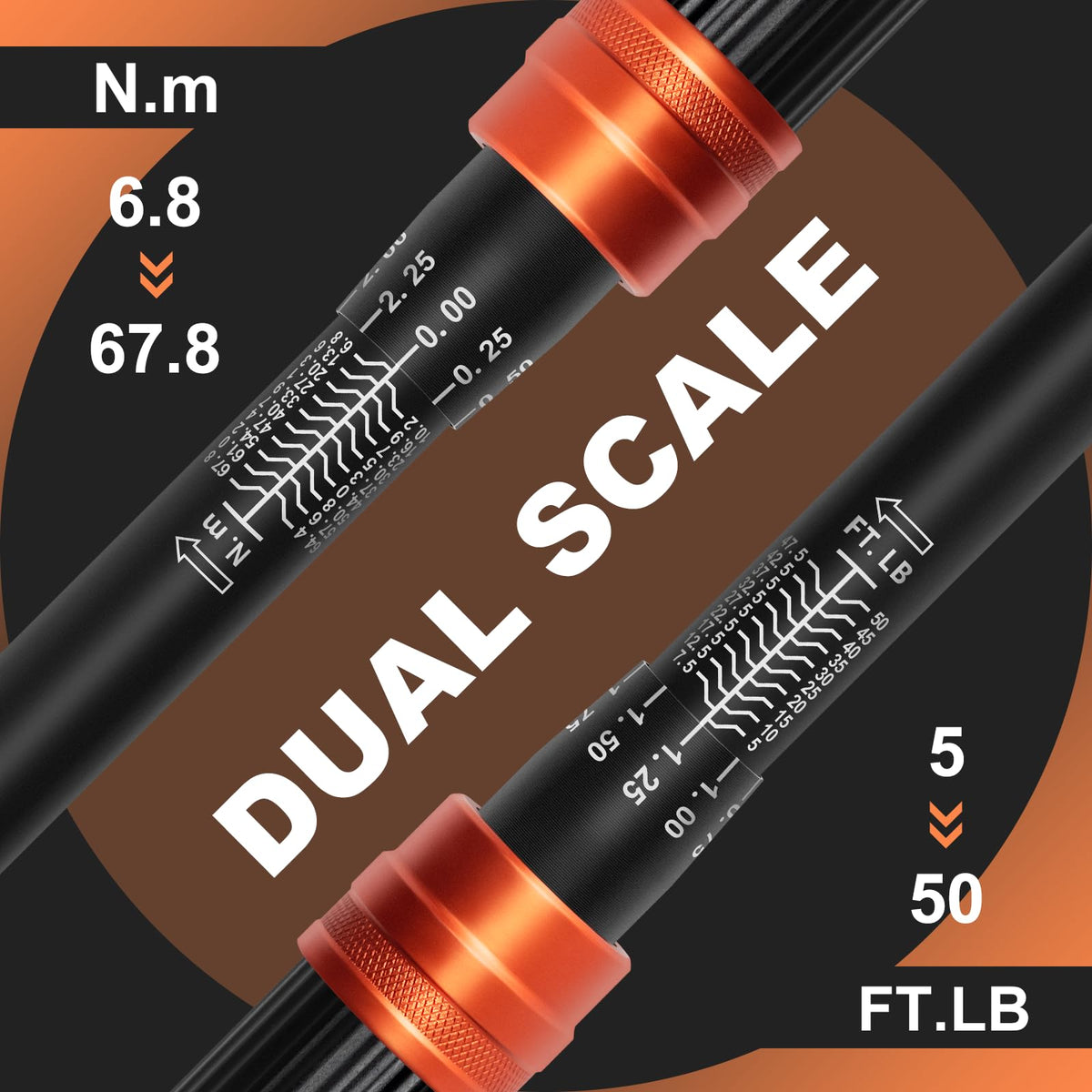 Kerry 3/8-inch drive torque wrench with dual-range scale aids accurate settings.