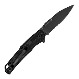 Kershaw Appa handle closeup showing textured glass-filled nylon grip.