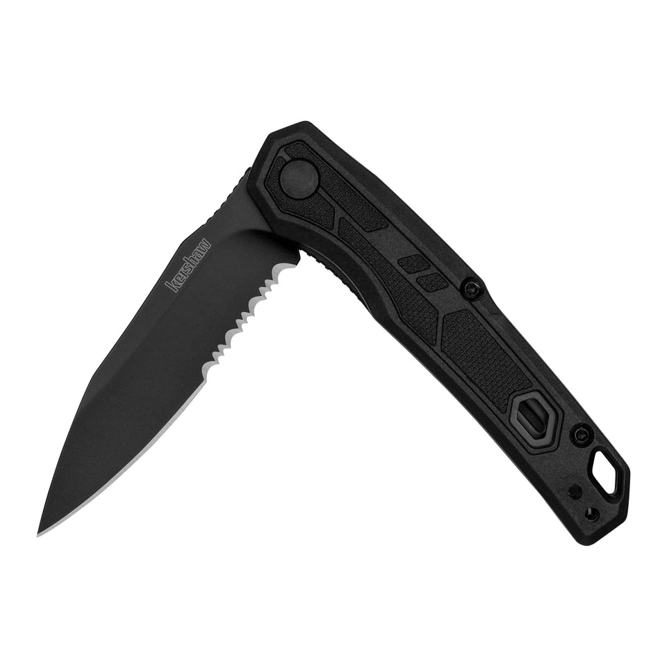 Kershaw Appa pocket knife in all-black with a compact 2.75-inch blade for everyday carry.