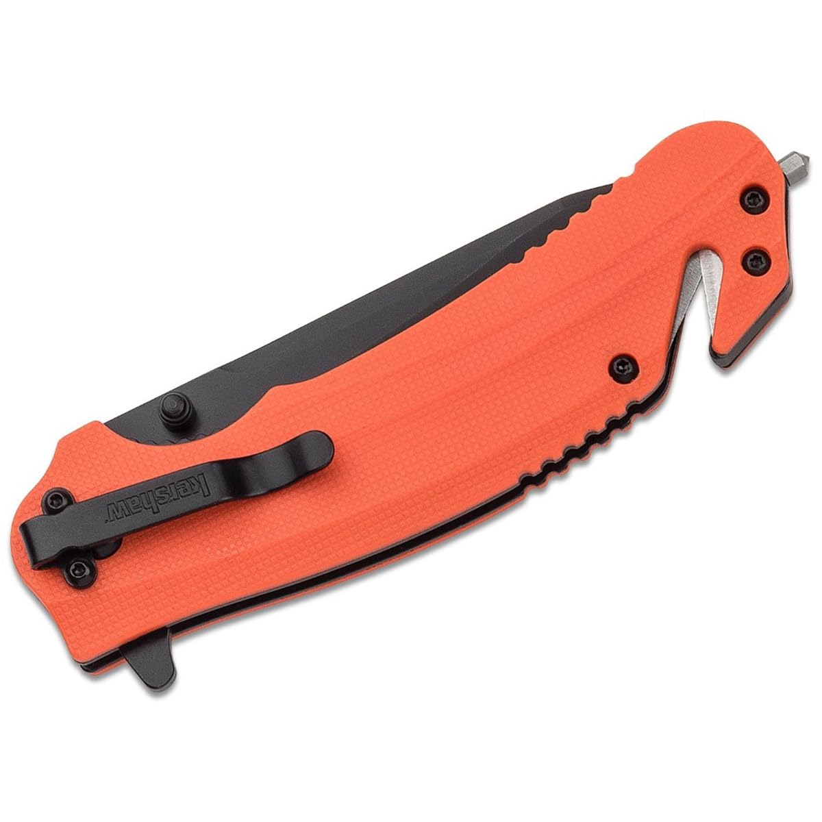 Kershaw Barricade carbide glass breaker tip for emergencies.