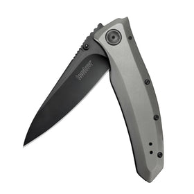 Kershaw Grid pocketknife blade close-up highlighting piercing-ready tip for precise cuts.