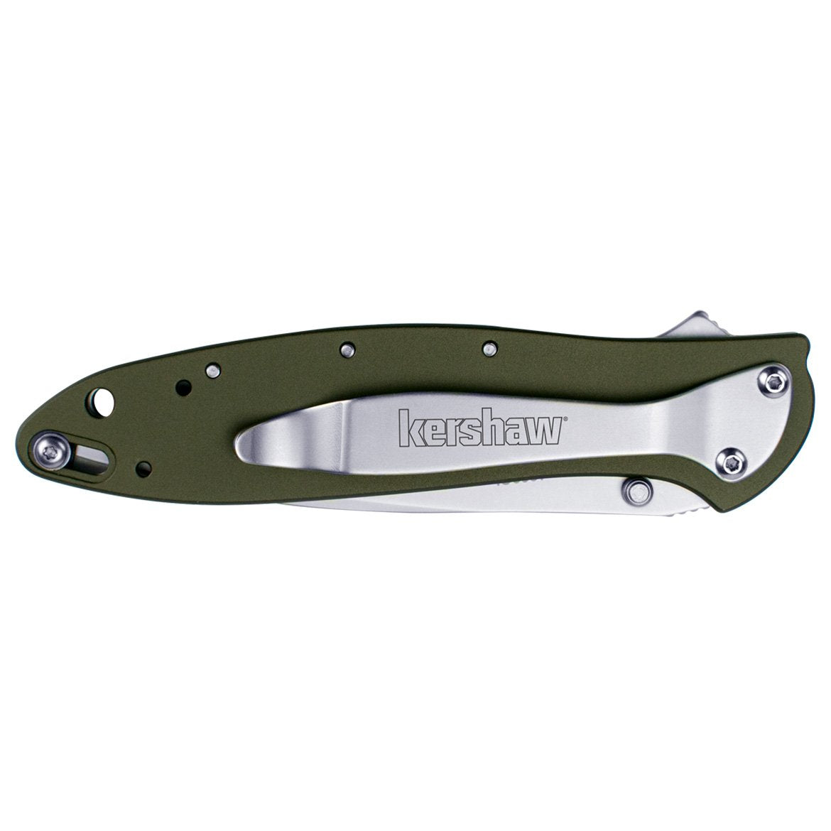 Kershaw Leek olive liner lock and tip-lock for safety