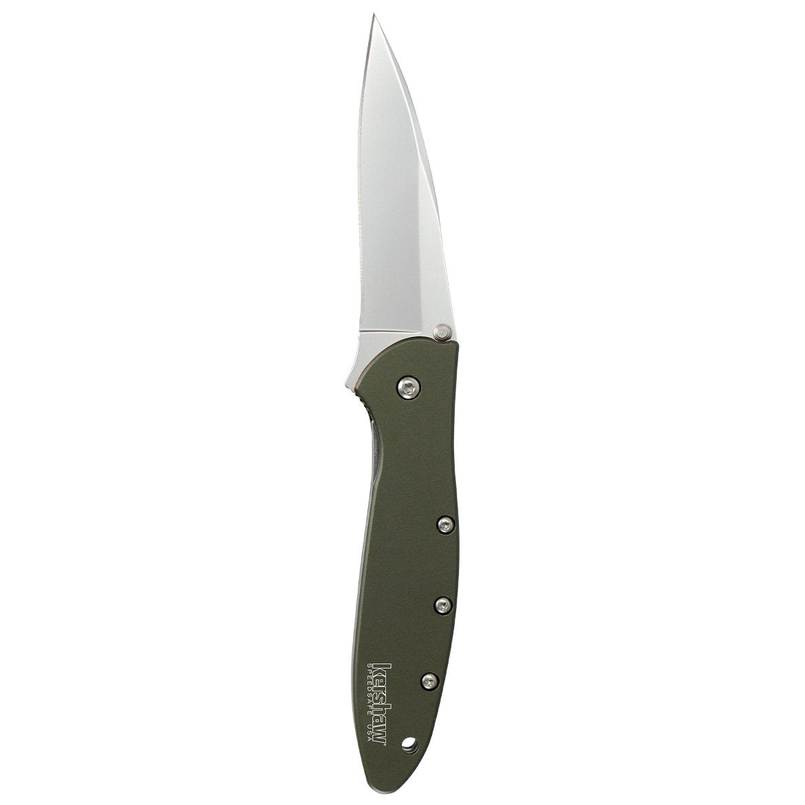 Kershaw Leek olive pocketclip ready for right or left-handed carry
