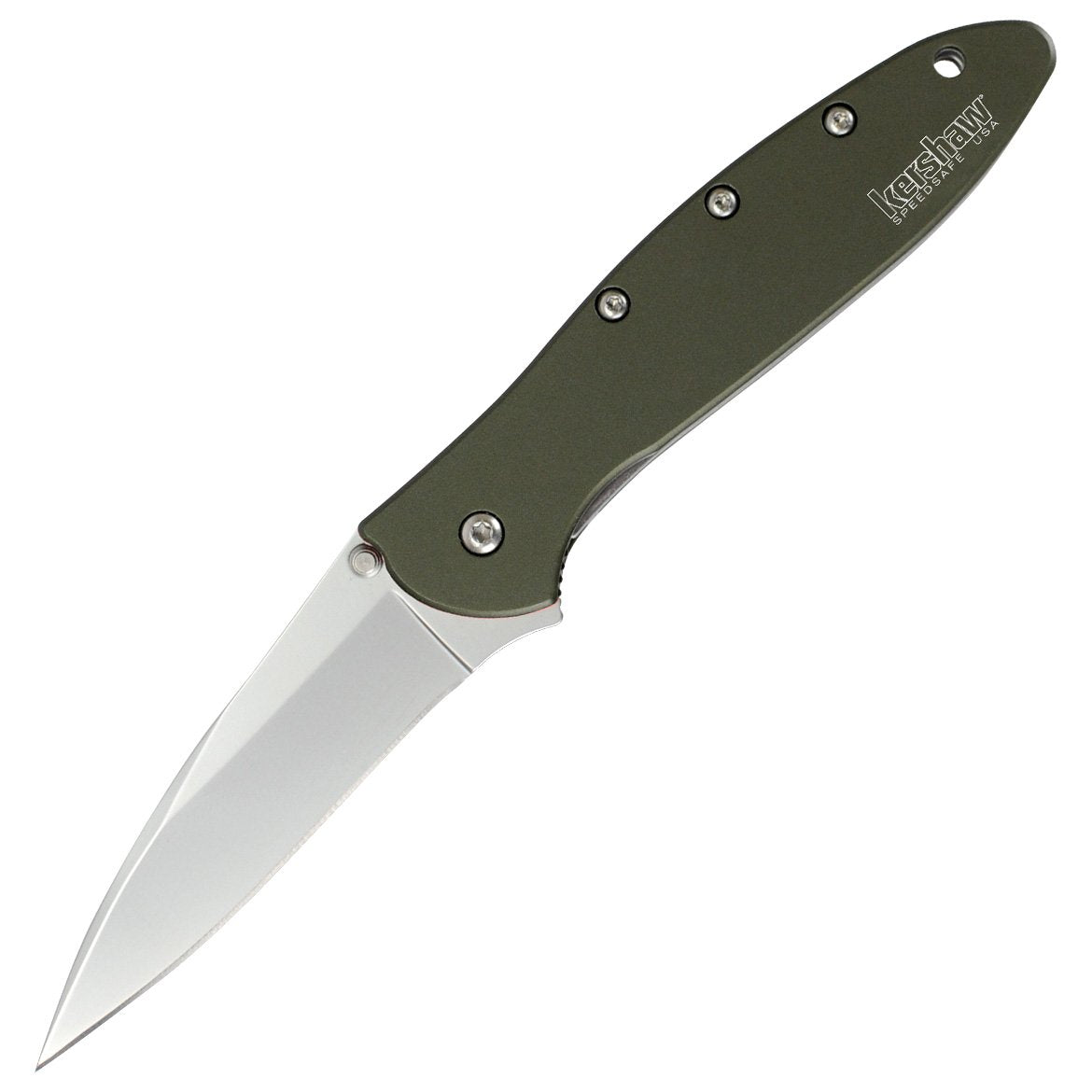 Kershaw Leek olive pocketknife blade open for precise everyday tasks