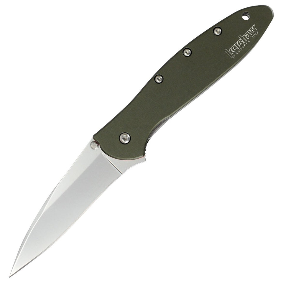 Kershaw Leek olive pocketknife blade open for precise everyday tasks