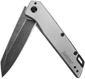 Kershaw Misdirect reverse-tanto blade on BlackWash finish for rugged style.