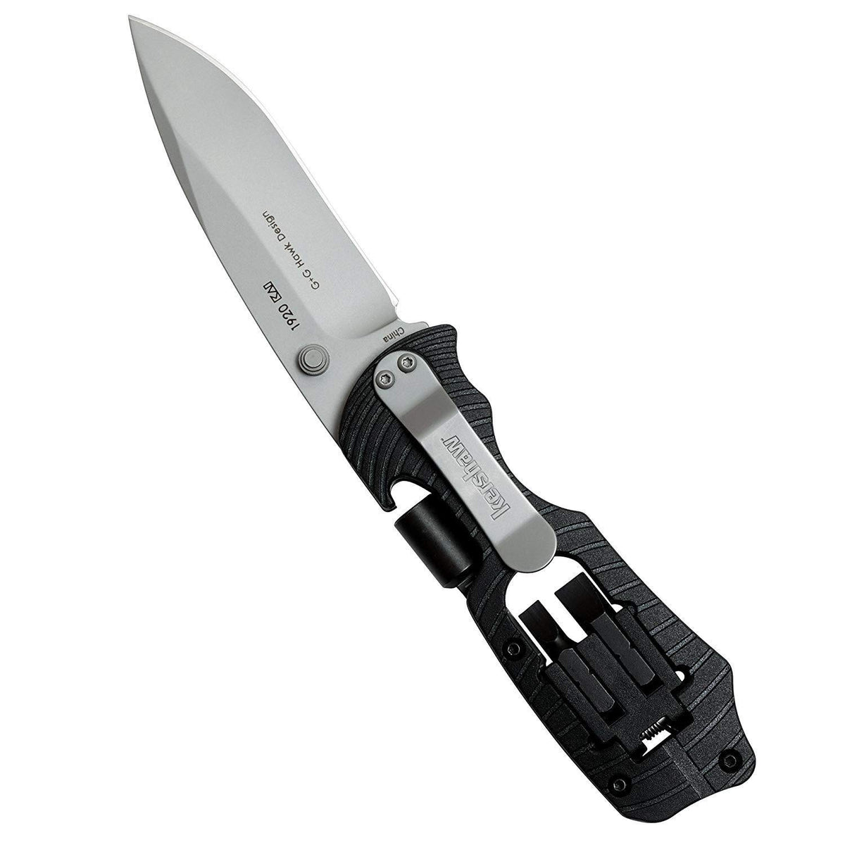 Kershaw Select Fire blade open showing a 3.4-inch 8Cr13MoV edge for versatile everyday tasks.