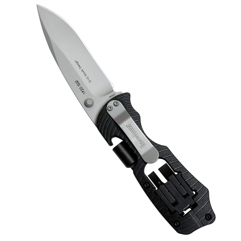 Kershaw Select Fire blade open showing a 3.4-inch 8Cr13MoV edge for versatile everyday tasks.