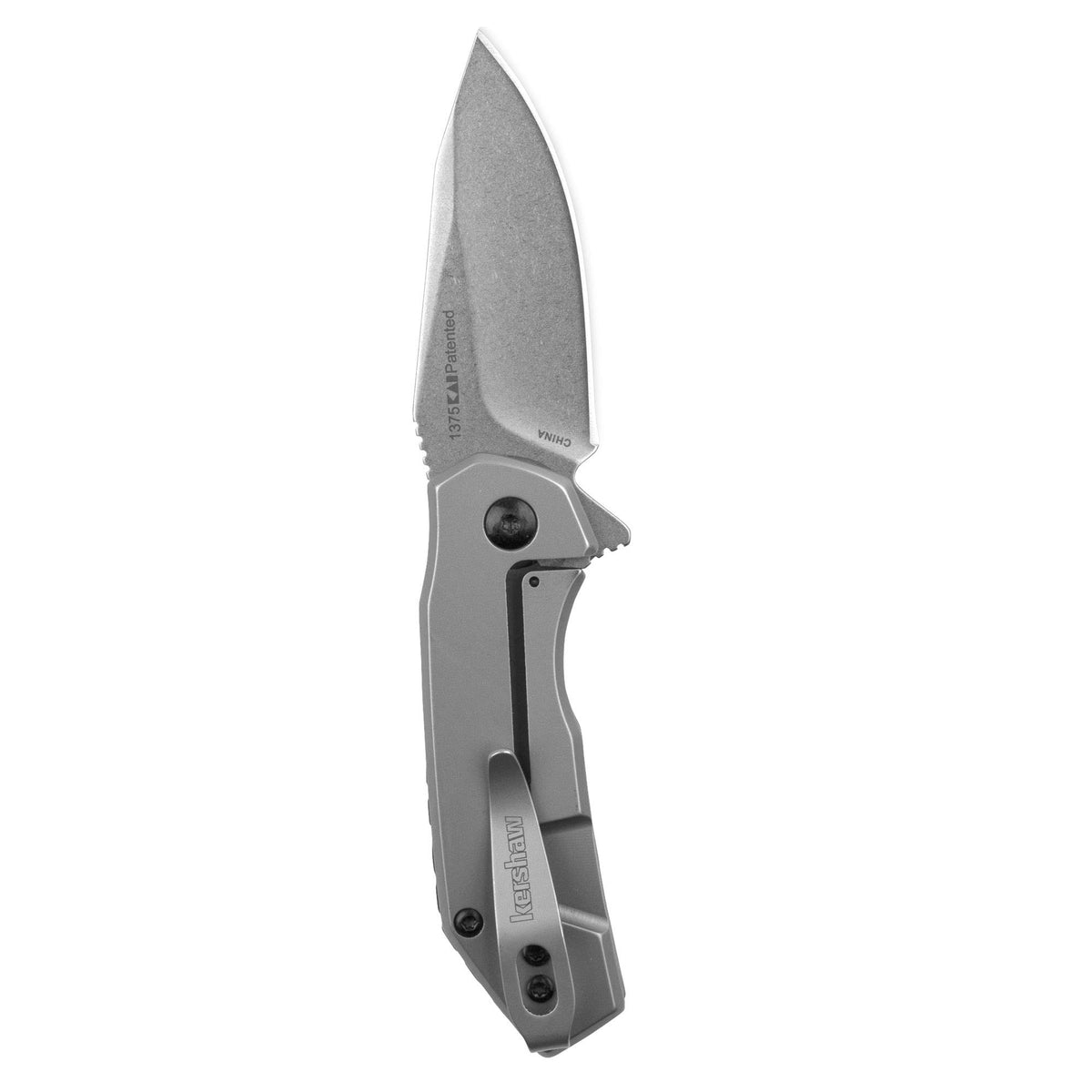 Kershaw Valve bead-blast handle offers secure, comfortable grip.