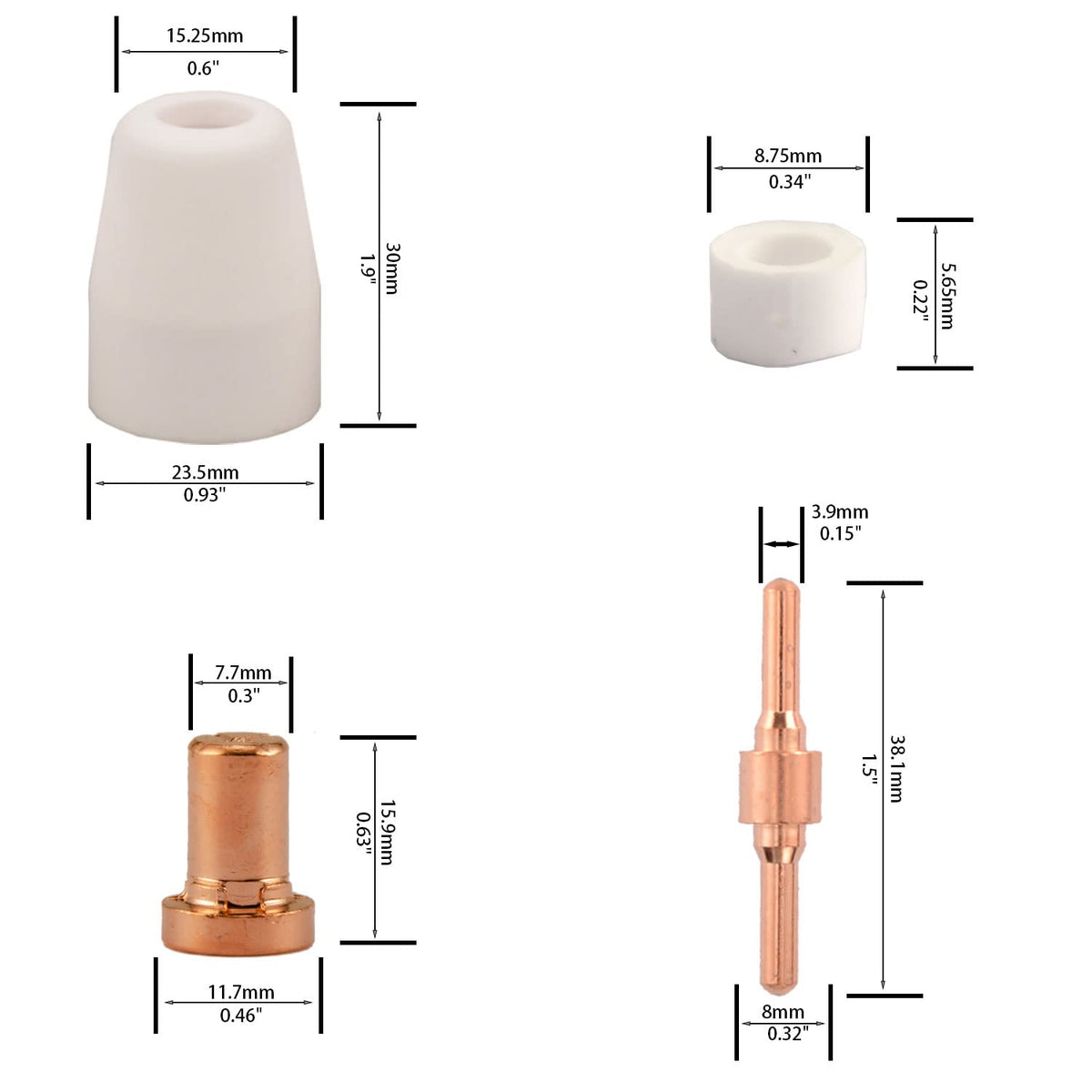 Kerue gas ring ensures even gas flow for stable plasma arc.