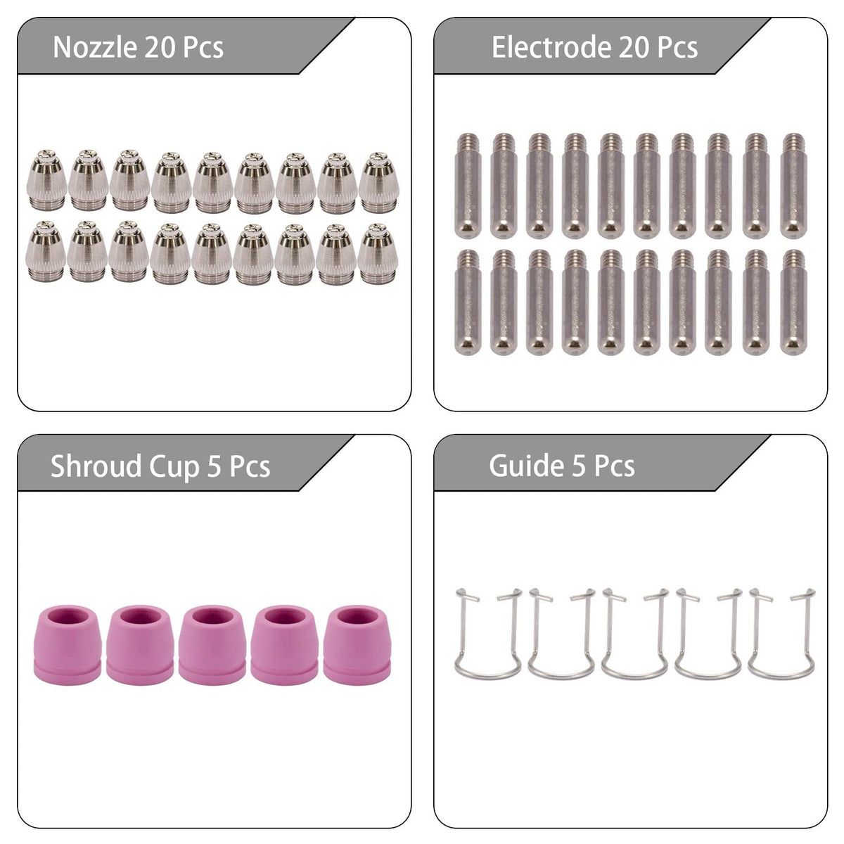 KERUE kit contents plasma 60 highlighting versatile consumables for clean cuts