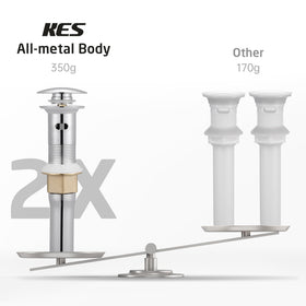 KES 18-8 stainless steel chrome finish offers rustproof durability and shine.