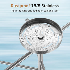 KES 18-8 stainless steel outdoor rack resists rust and weather.