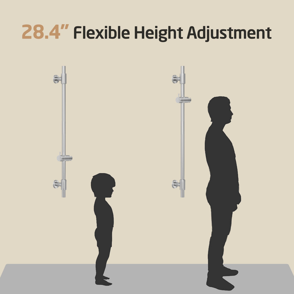 KES extended 780 mm slide bar for versatile handheld position.