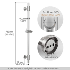 KES ABS handheld holder slides smoothly for family-friendly shower height.