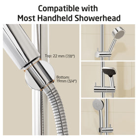 KES adjustable handheld holder moves up and down the rail
