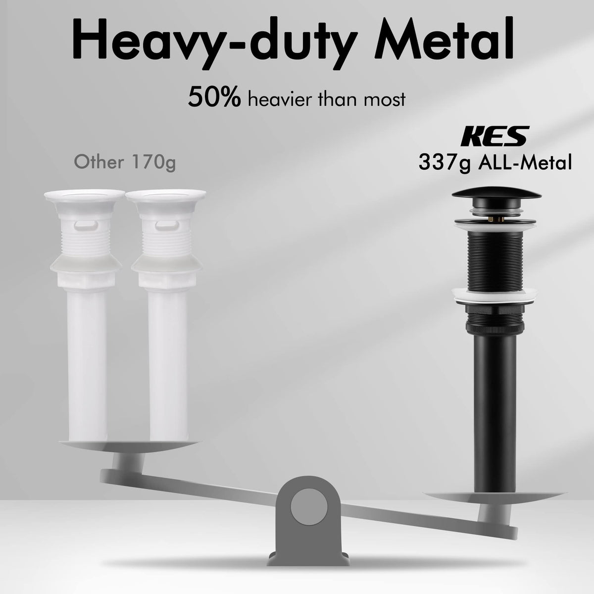 KES black sink drain with no overflow featured for reliable bathroom use