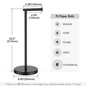 KES BPH283S1-BK base diameter 8.03 inches provides solid stability