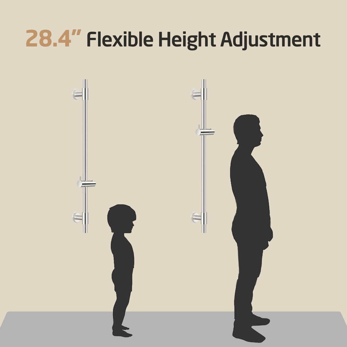 KES extra-long slide bar supports a wide range of user heights