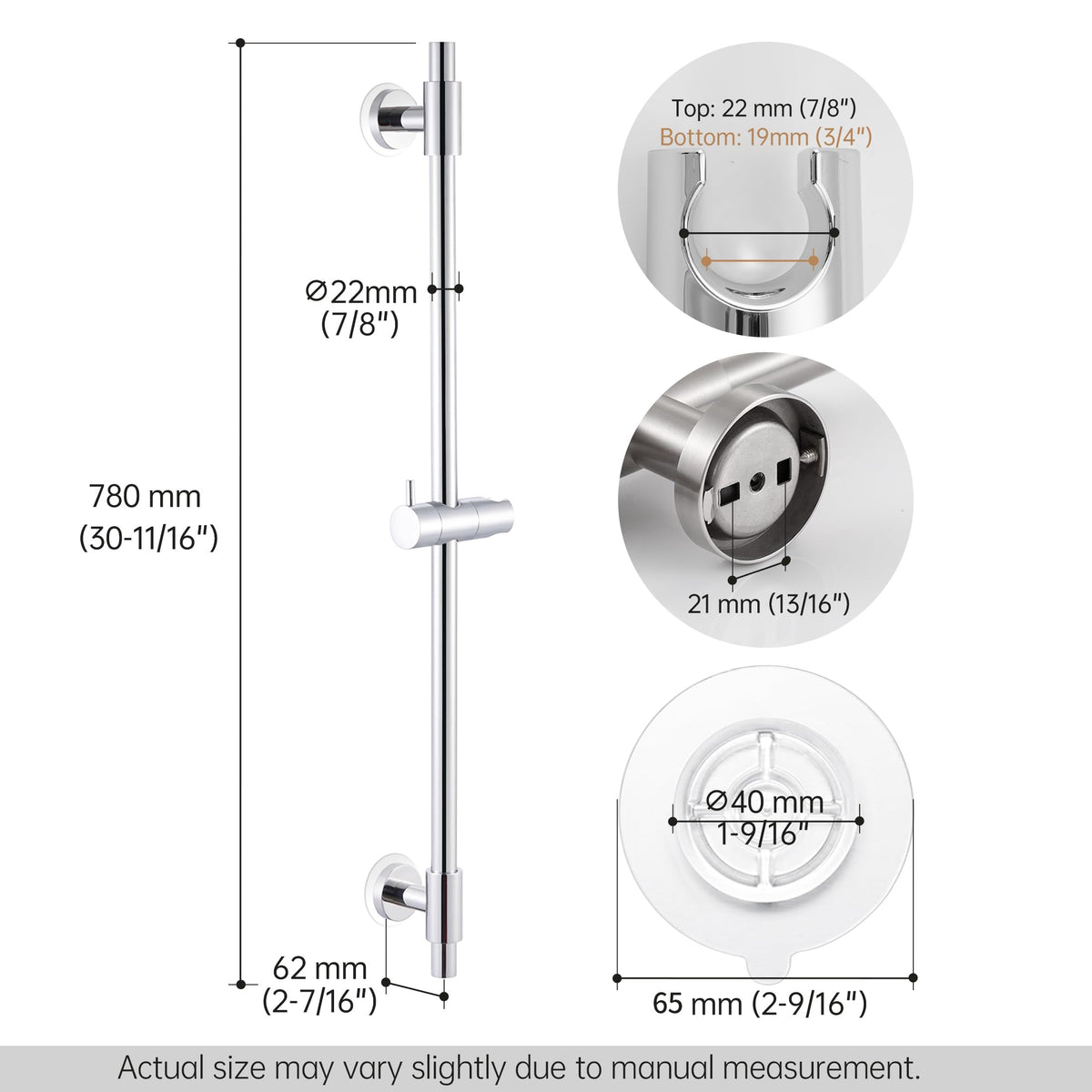 KES family height adjustment rail for versatile shower use